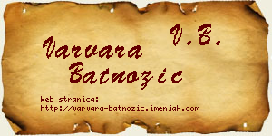 Varvara Batnožić vizit kartica